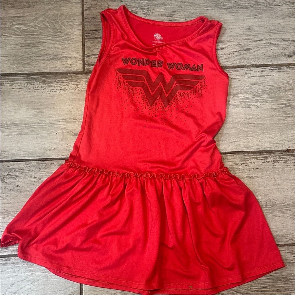 Wonder Woman Red Tank Dress Costume with Logo 7/8